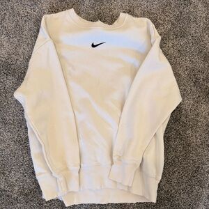 Nike Cream Sweatshirt with Black Logo